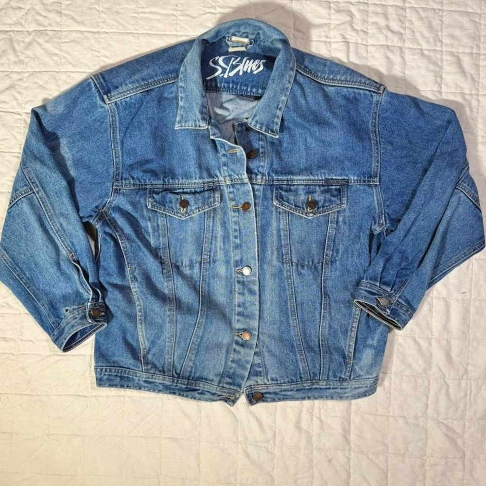 Vintage S.P. Blues Denim Jacket – Men's XL /‎ Women's XXL–XXXL – 90s Oversized